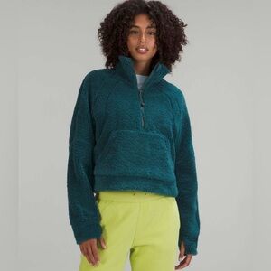 Lululemon Green Scuba Sherpa Quarter-Zip Pullover XS